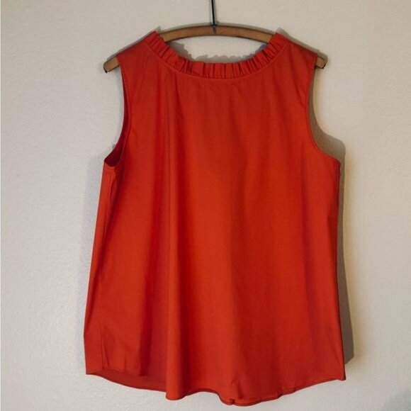 Lafayette 148 New York Tops - Lafayette 148 New York Yvette Convertible Ruffle-Neck Tank - Size Large